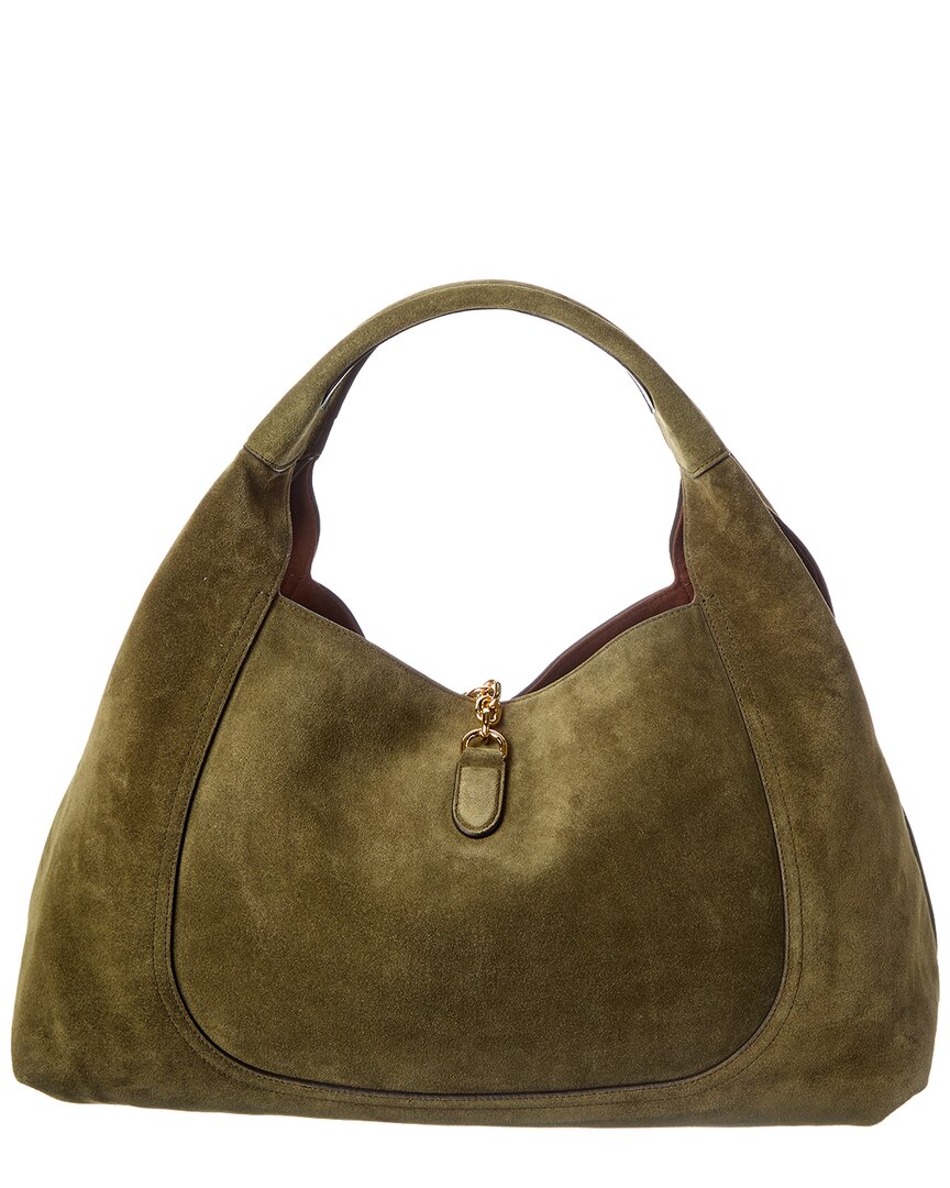 Gucci Softbit Maxi Suede Shoulder Bag