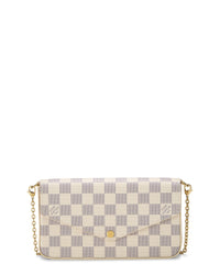 Louis Vuitton Pre-Owned Louis Vuitton Pink Damier Azur Coated Canvas Pochette Felicie (Authentic Pre-