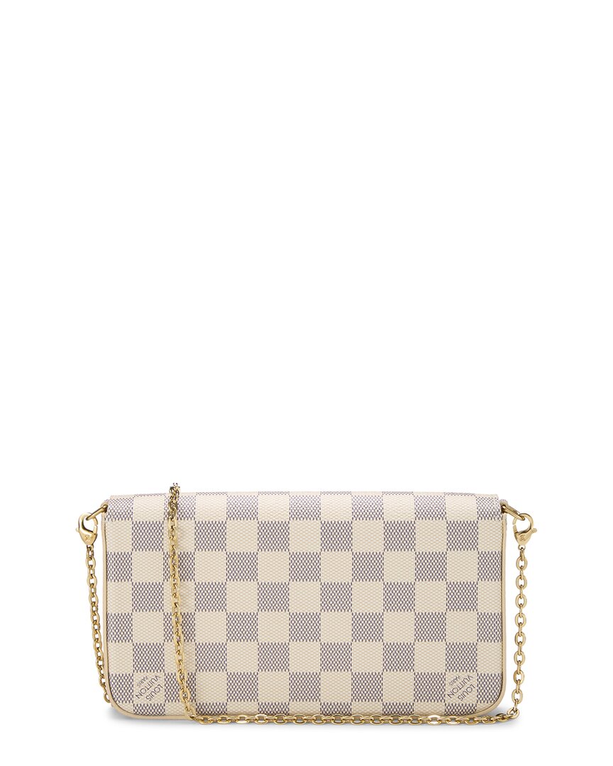 Louis Vuitton Pre-Owned Louis Vuitton Pink Damier Azur Coated Canvas Pochette Felicie (Authentic Pre-