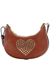 CELINE Celine Brown Studded Leather Heart Studded Ava Bag, Never Carried (Authentic