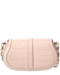 Versace Medusa Croc-Embossed Leather Shoulder Bag