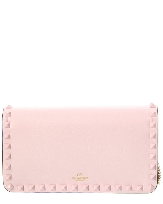 Valentino Rockstud Leather Wallet On Chain