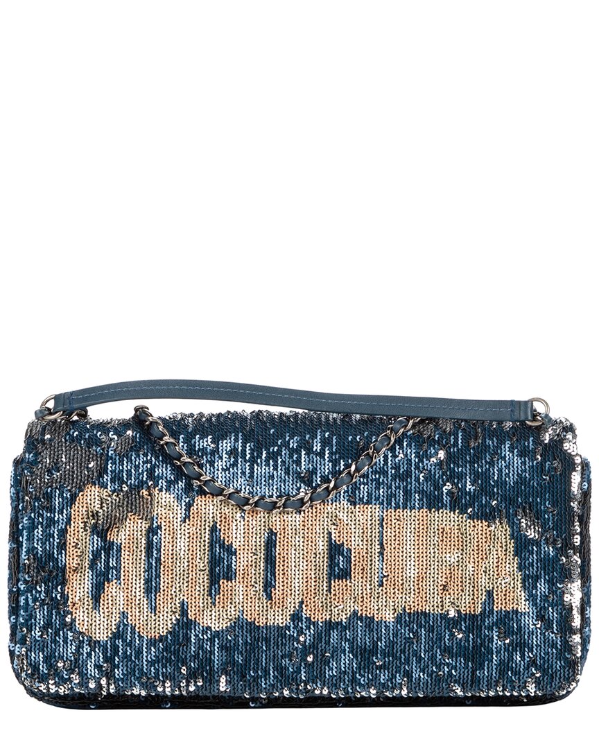 Chanel Chanel Navy Blue Coco Sequins Canvas Chanel Paris-Cuba Coco Sequins Cuba Flap,