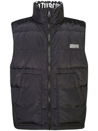 Versace Jeans Couture Monogram Black/White Puffer Reversible Mens Vest-