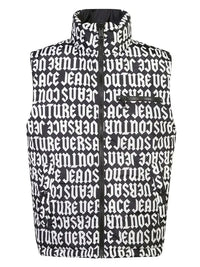 Versace Jeans Couture Monogram Black/White Puffer Reversible Mens Vest-