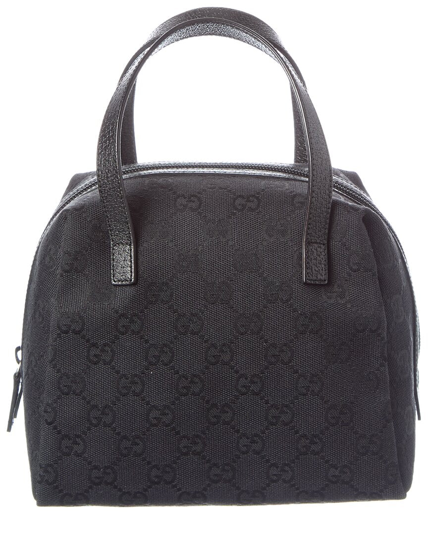 Gucci Gucci Black Gg Canvas & Leather Balthus Cosmetic Pouch (Authentic Pre-Loved)