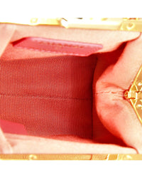 Chanel Chanel Pink Tweed Quilted Canvas Kisslock Frame Clutch Crossbody, Never Carried