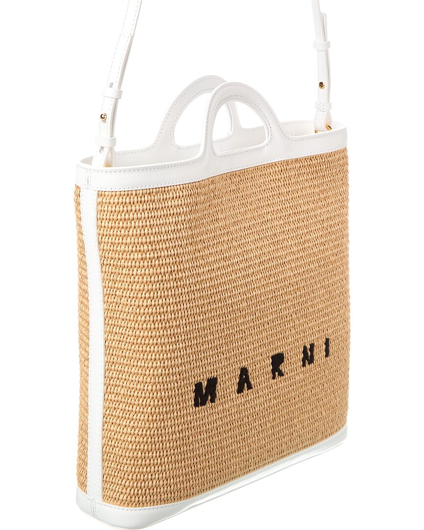 Marni Tropicalia Leather-Trim Tote