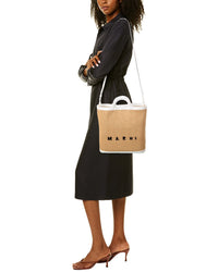 Marni Tropicalia Leather-Trim Tote