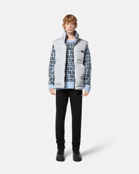 Versace Jeans Couture Monogram Ice Grey Puffer Reversible Mens Vest-