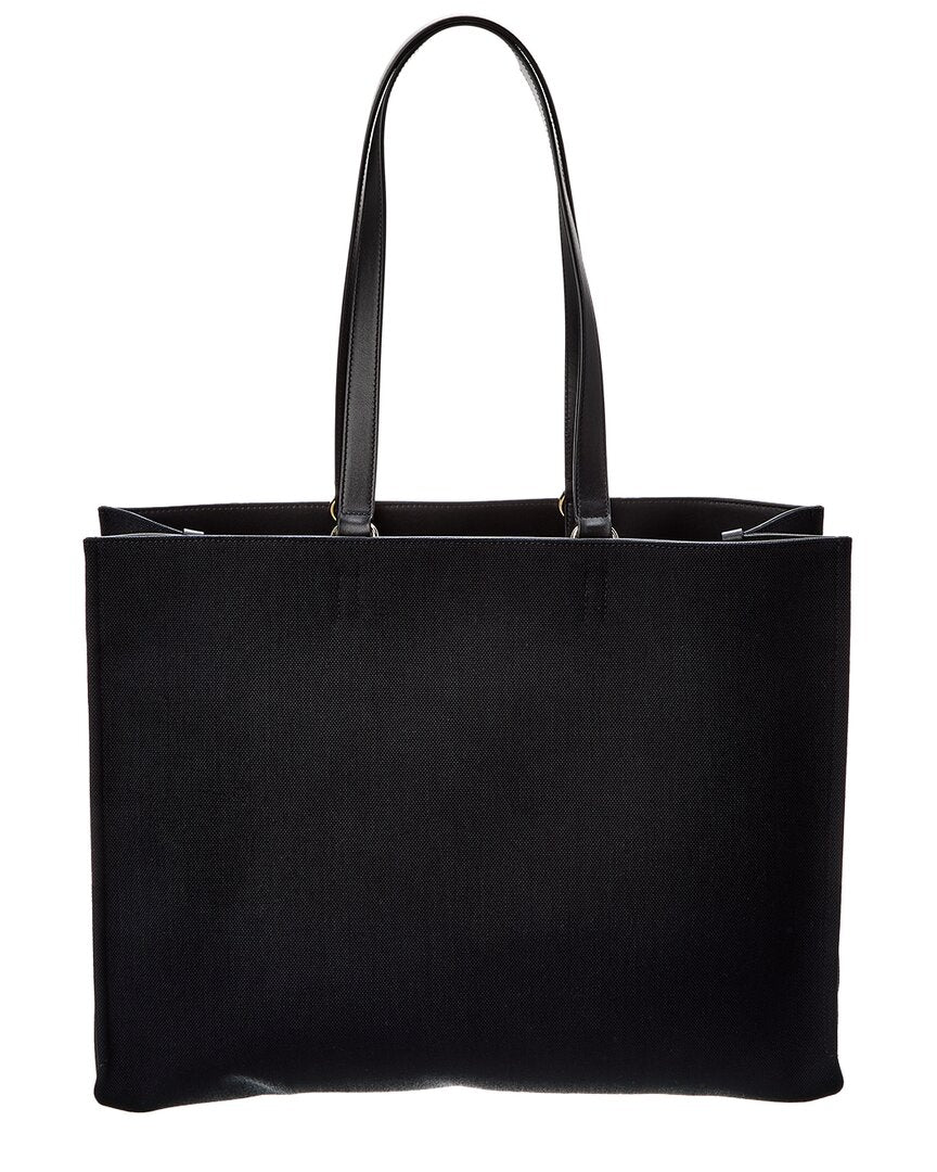 Ferragamo Logo Large Leather-Trim Tote