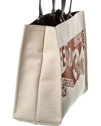 Ferragamo Logo Medium Canvas & Leather Tote