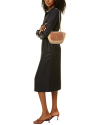 Saint Laurent Manon Mini Raffia & Leather Tote