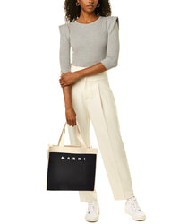 Marni Logo Jacquard Medium Canvas Tote