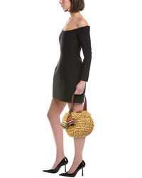 Aquazzura Aquazzura Pompom Mini Raffia & Leather Tote