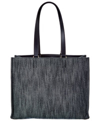 Ferragamo Logo Medium Denim & Leather Tote
