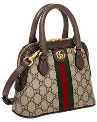 Gucci Ophidia Mini Gg Supreme Canvas & Leather Top Handle Bag