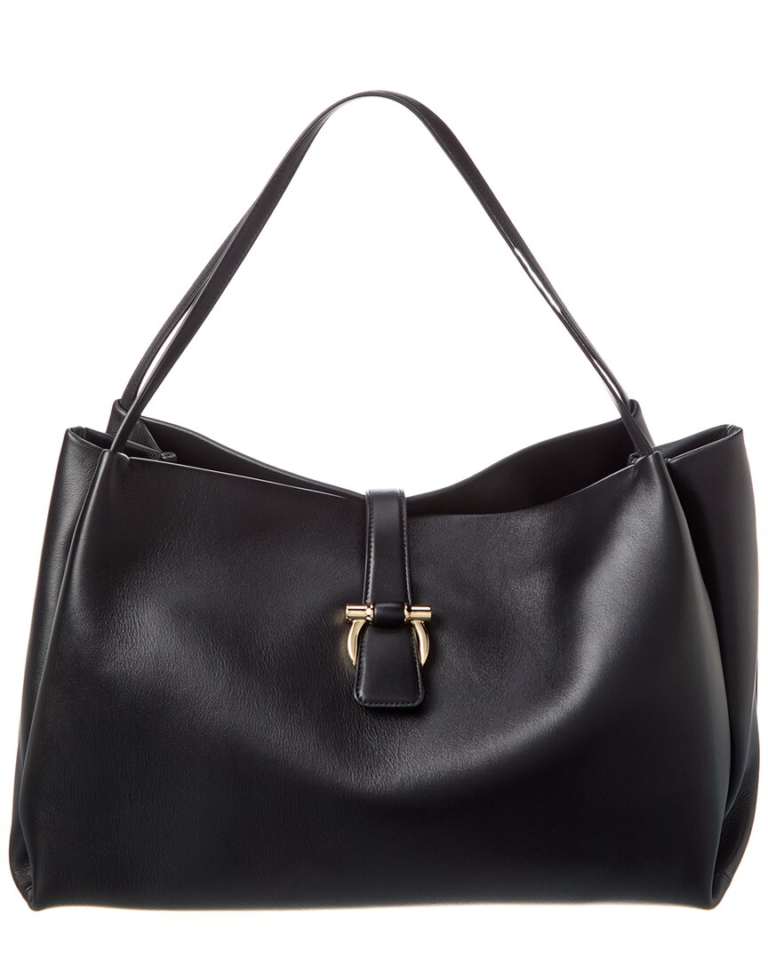 Ferragamo Medium Flap Leather Tote