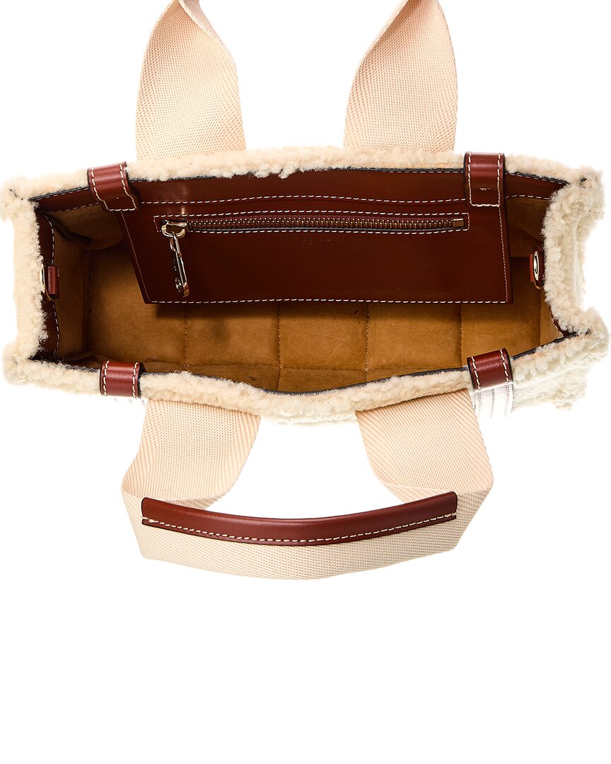 Chloé Woody Small Shearling & Leather Tote (Authentic Pre-Owned