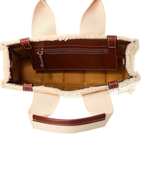 Chloé Woody Small Shearling & Leather Tote (Authentic Pre-Owned)