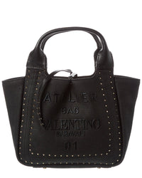 Valentino Atelier Canvas & Leather Tote (Authentic Pre-Owned) Black ONE SIZE