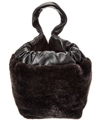 Jil Sander Drawstring Leather Bucket Bag Black ONE SIZE