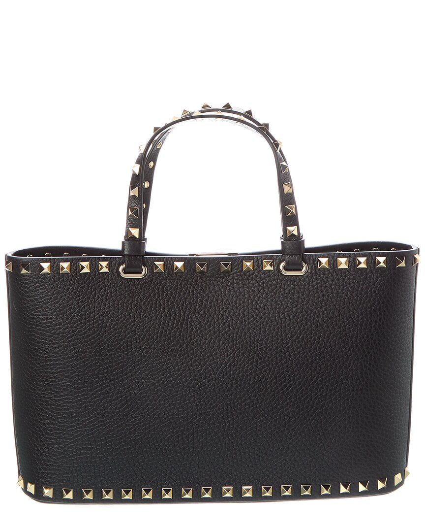 Valentino Rockstud Small Grainy Leather Tote