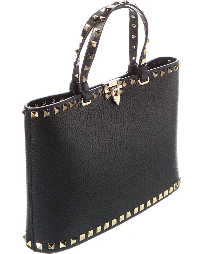 Valentino Rockstud Small Grainy Leather Tote