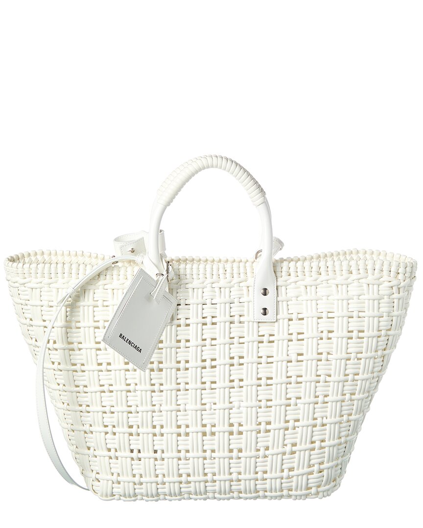 Balenciaga Bistro S Basket Tote White ONE SIZE
