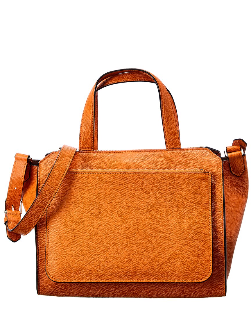 Valextra Passepartout Medium Leather Tote ONE SIZE Orange