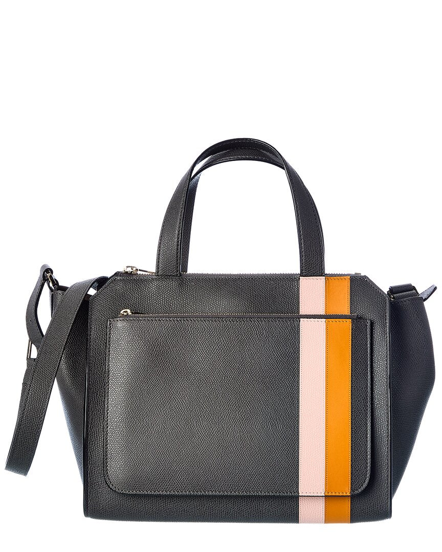 Valextra Passepartout Medium Leather Tote Grey Multi ONE SIZE