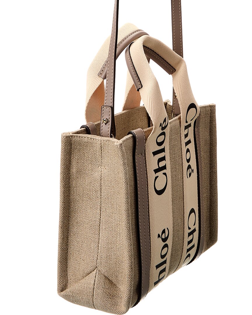 Chloé Woody Small Canvas & Leather Tote