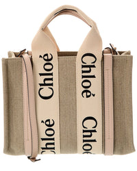 Chloé Chloé Woody Small Canvas & Leather Tote