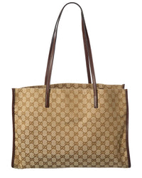 Gucci Londra Large Gg Canvas & Leather Tote