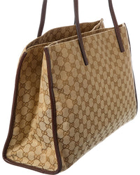 Gucci Londra Large Gg Canvas & Leather Tote