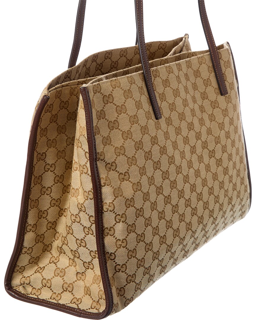 Gucci Londra Large Gg Canvas & Leather Tote