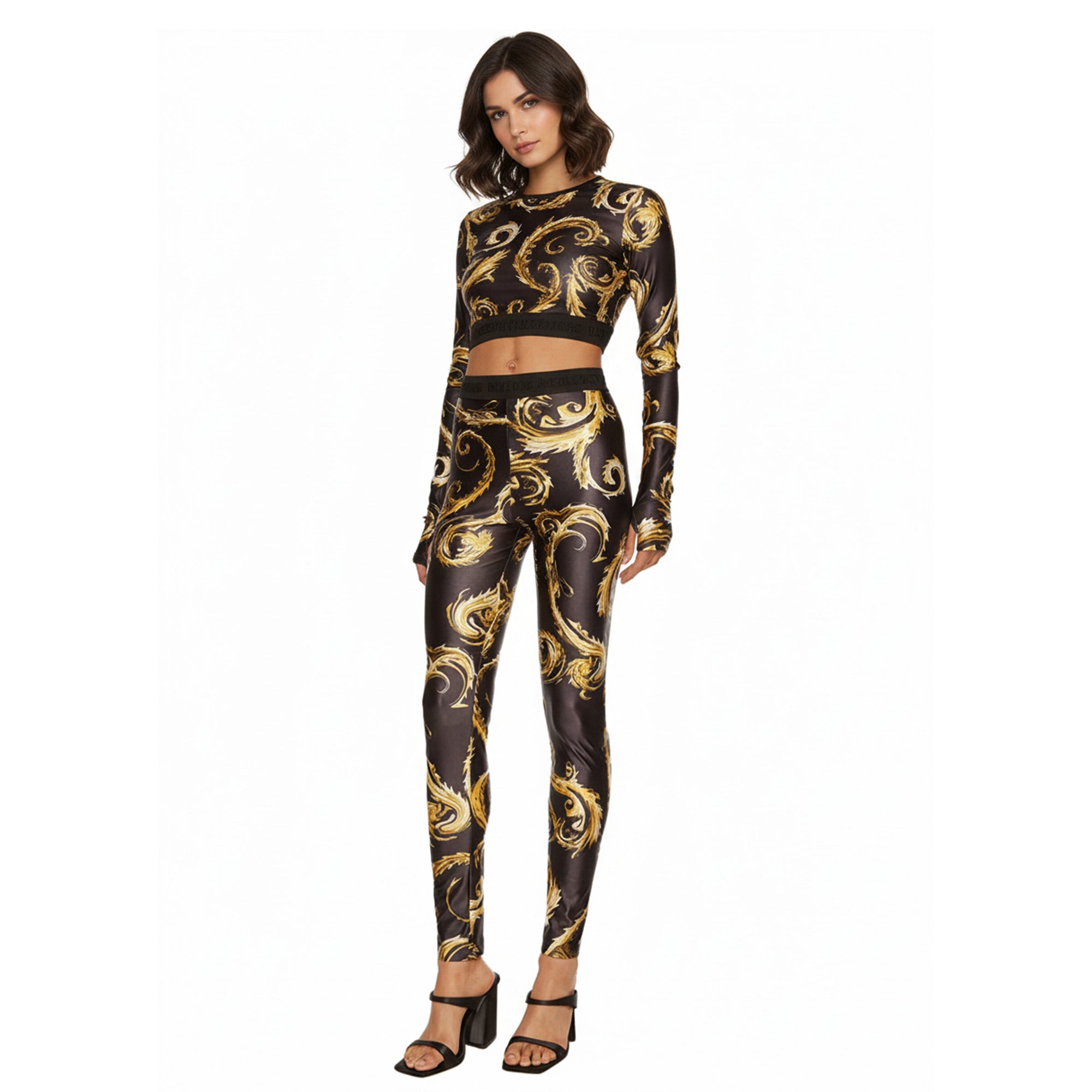 Versace Jeans Couture Women's Baroque Print High-Waist Leggings