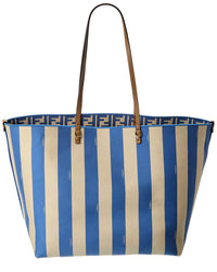 FENDI Fendi Roll Large Reversible Leather-Trim Tote