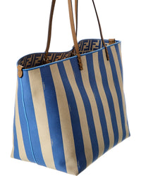 FENDI Fendi Roll Large Reversible Leather-Trim Tote