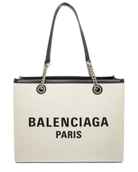 Balenciaga Duty Free Medium Leather & Canvas Tote