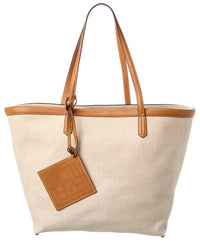 Toteme Canvas & Leather Tote ONE SIZE Beige