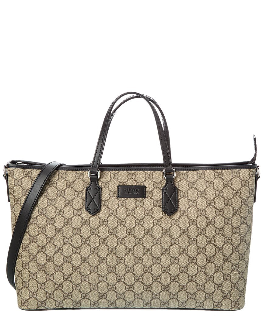 Gucci Gg Supreme Canvas & Leather Tote