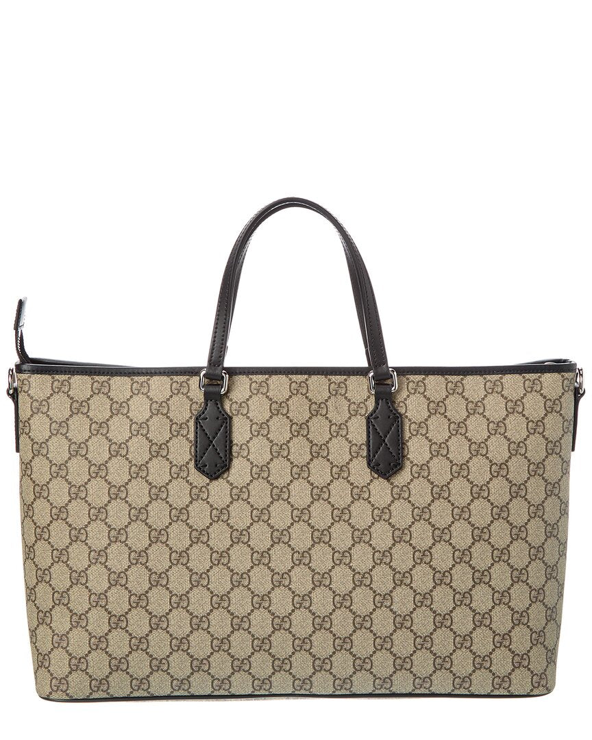 Gucci Gg Supreme Canvas & Leather Tote