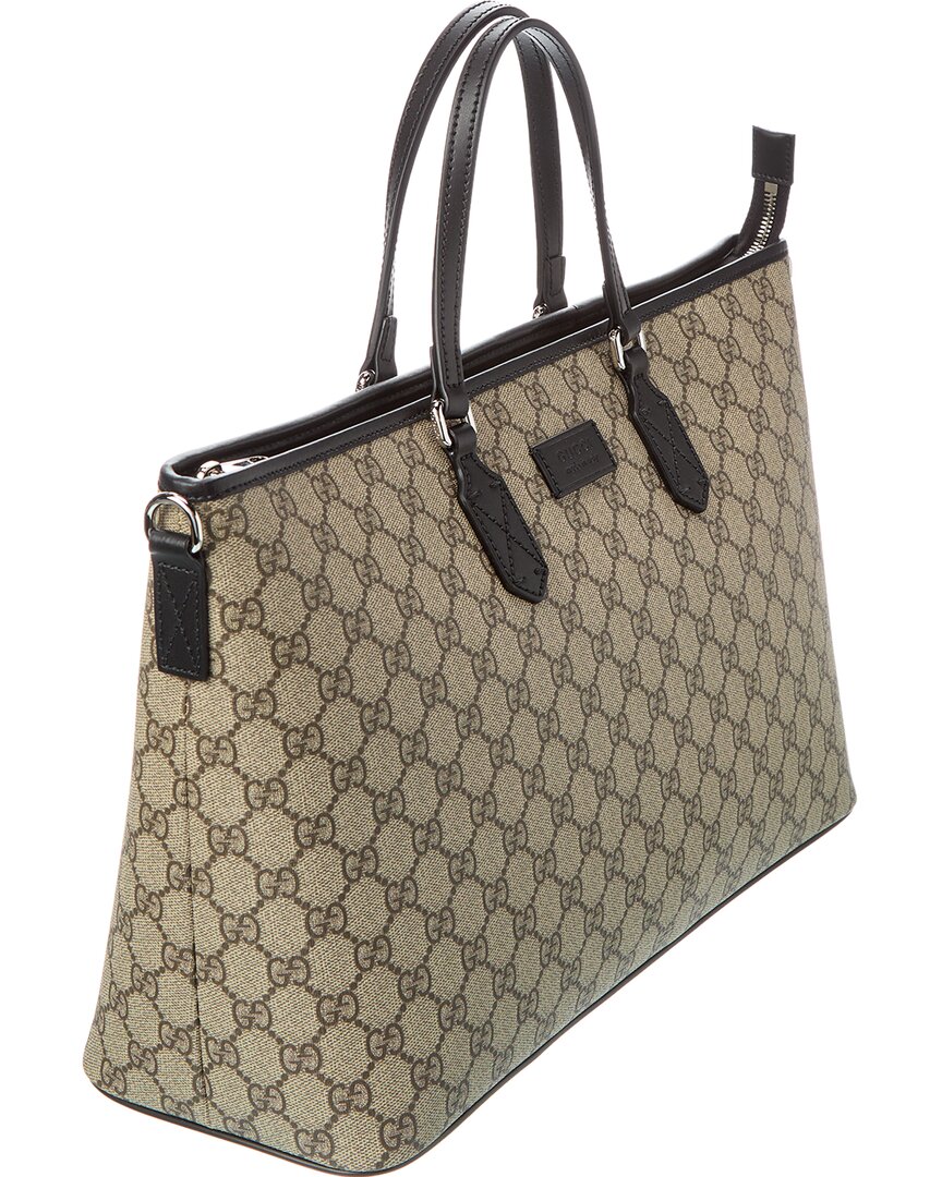 Gucci Gg Supreme Canvas & Leather Tote