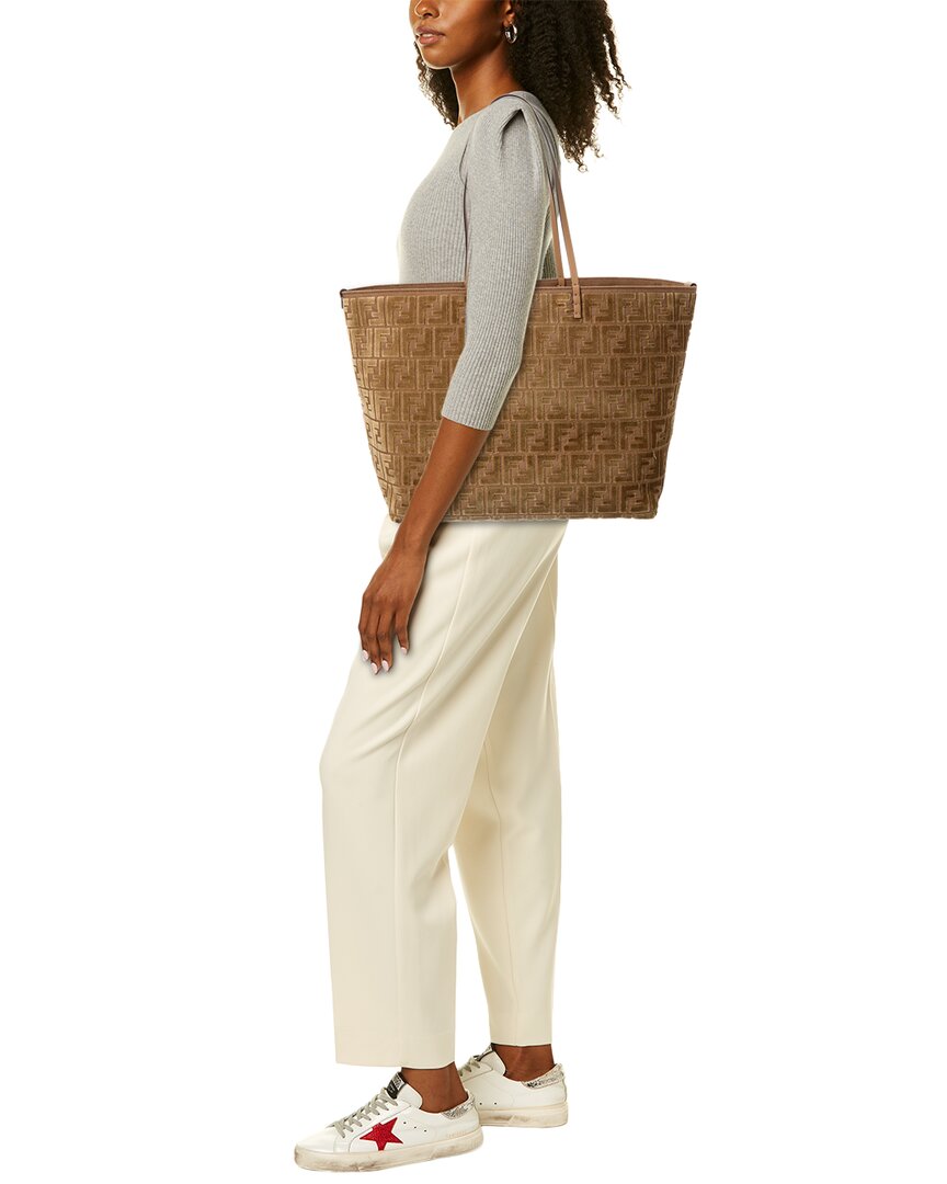 Fendi Roll Large Ff Jacquard Velvet & Leather Tote – Bluefly