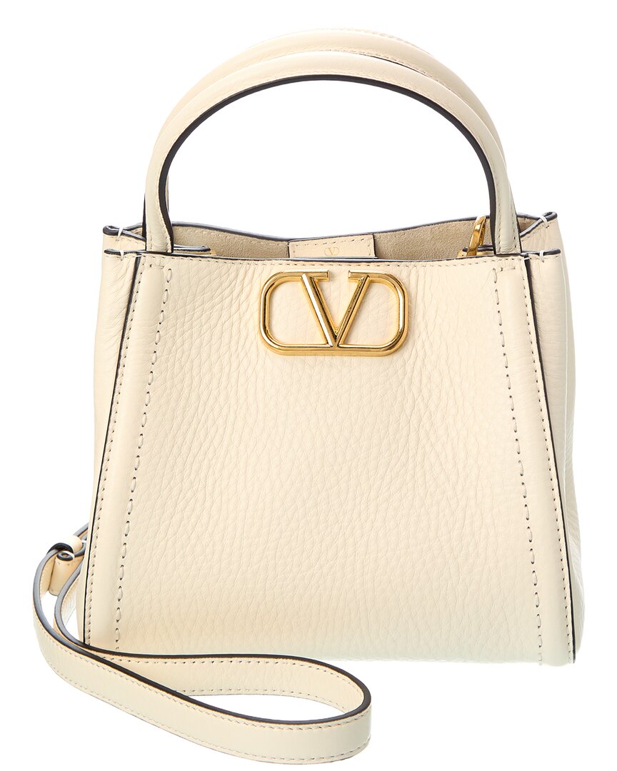 Valentino Valentino Vlogo Leather Tote