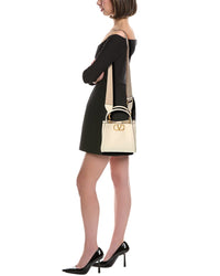 Valentino Valentino Vlogo Leather Tote