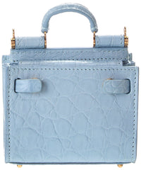Dolce & Gabbana Sicily Micro Croc-Embossed Leather Tote