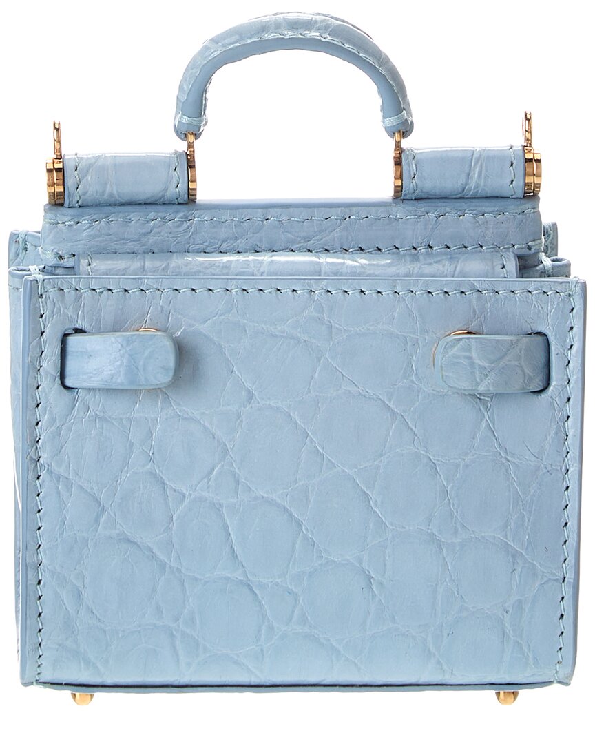 Dolce & Gabbana Sicily Micro Croc-Embossed Leather Tote