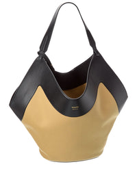 Khaite Lotus Medium Canvas & Leather Tote ONE SIZE Brown Multi
